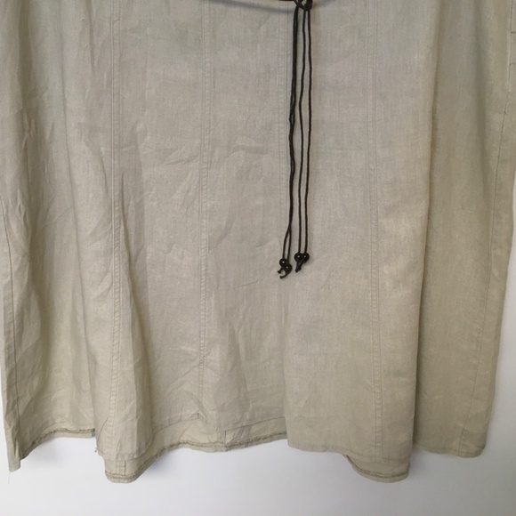 Dress Barn  linen skirt SZ 18 godet tan office casual office beachy - Picture 3 of 10